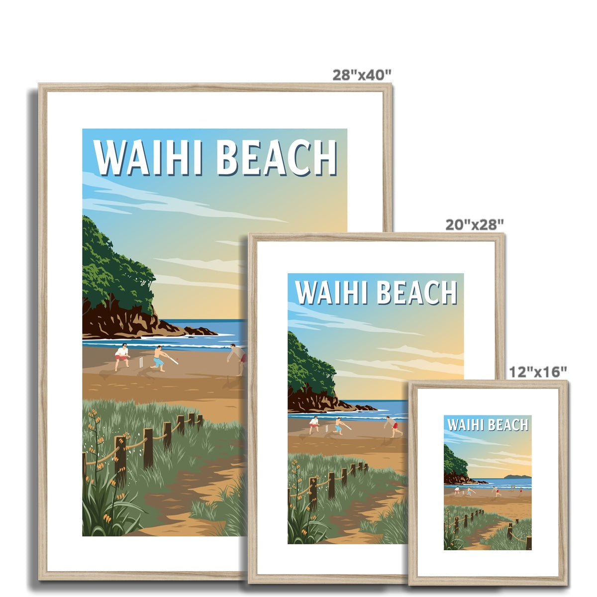 Waihi Beach, NZ Framed & Mounted Print