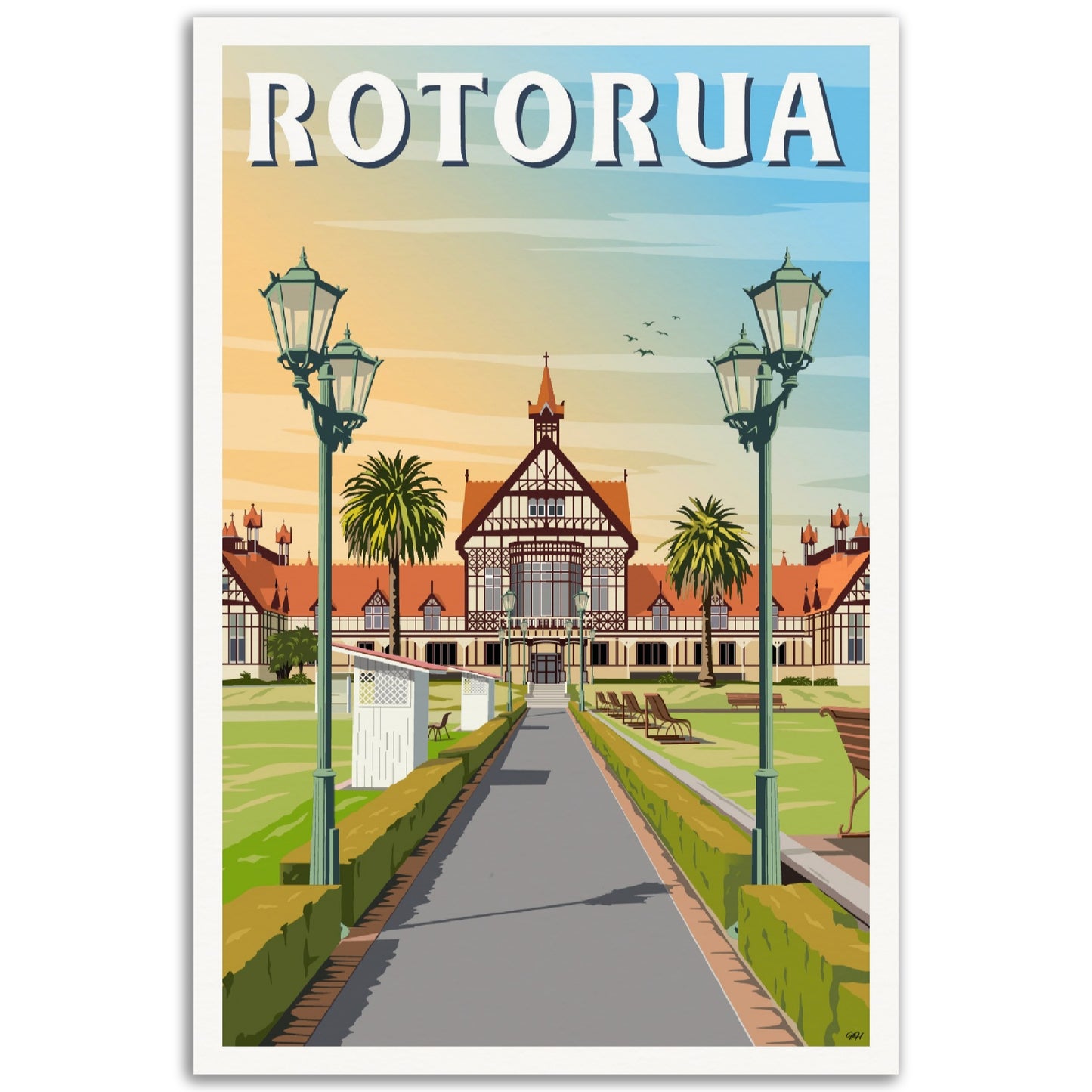 Rotorua Travel Poster, New Zealand