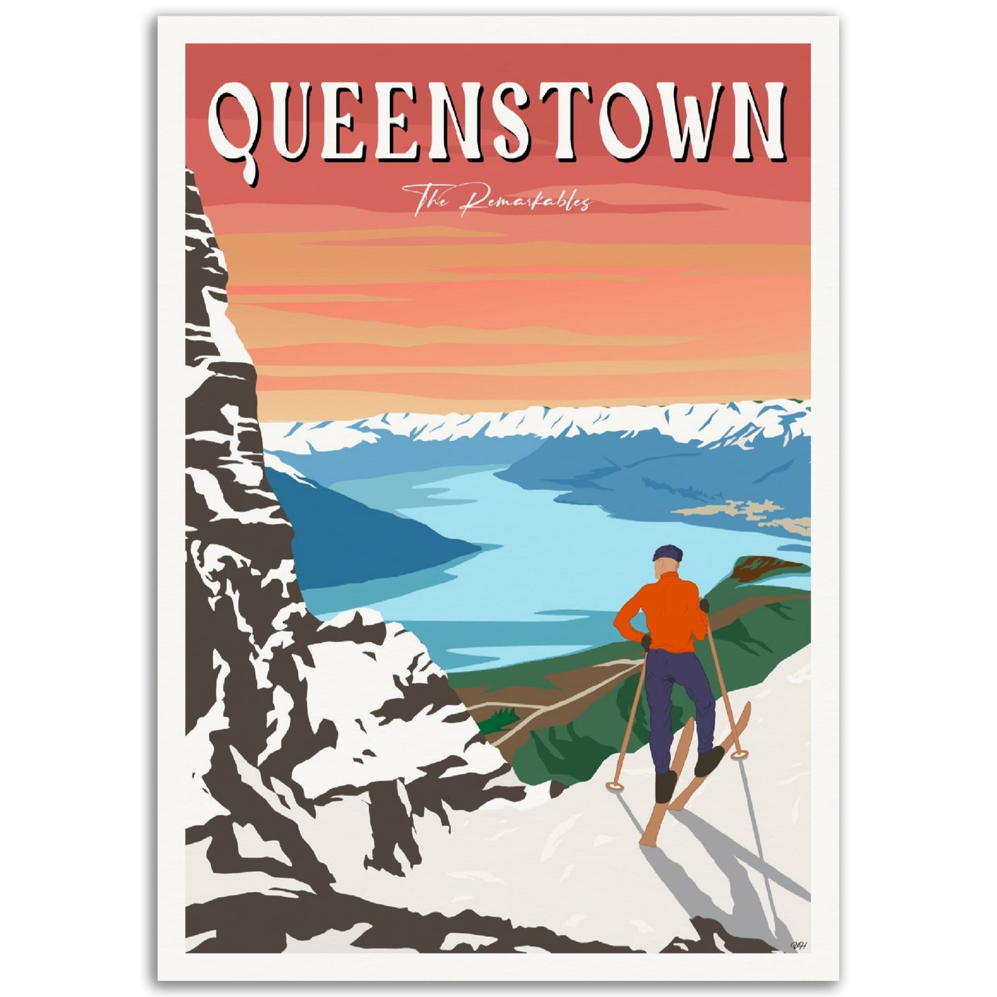 Queenstown - The Remarkables - Travel Poster, New Zealand