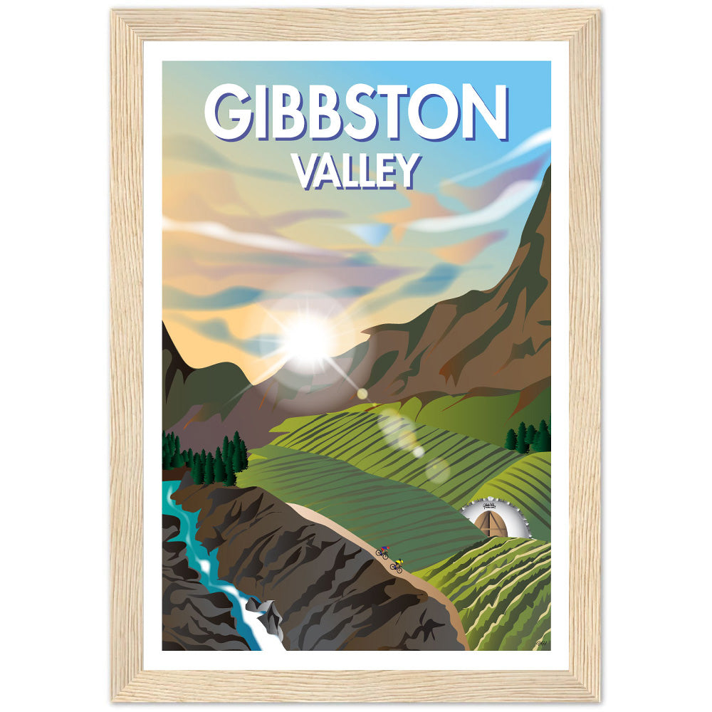 Gibbston Valley Travel Poster, New Zealand