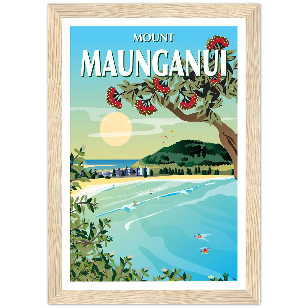Mount Maunganui Travel Poster, New Zealand