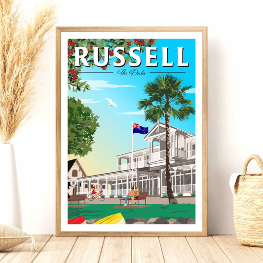 Russell - "The Duke" - Travel Poster, New Zealand