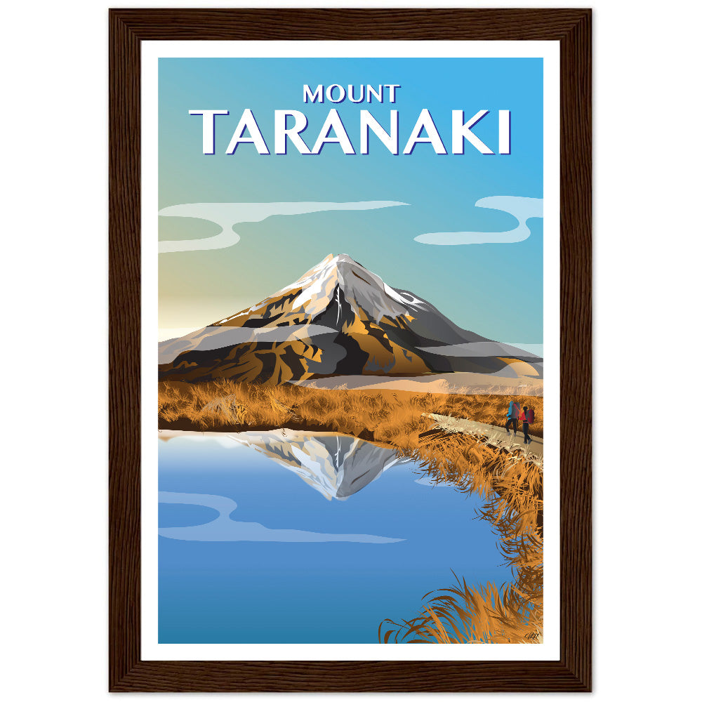 Mount Taranaki, Autumn Travel Poster, New Zealand