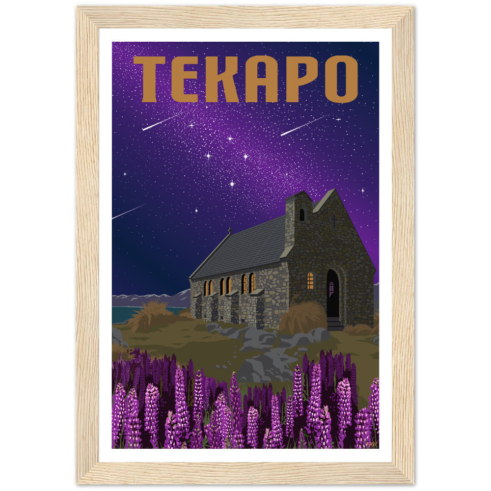 Tekapo Travel Poster, New Zealand