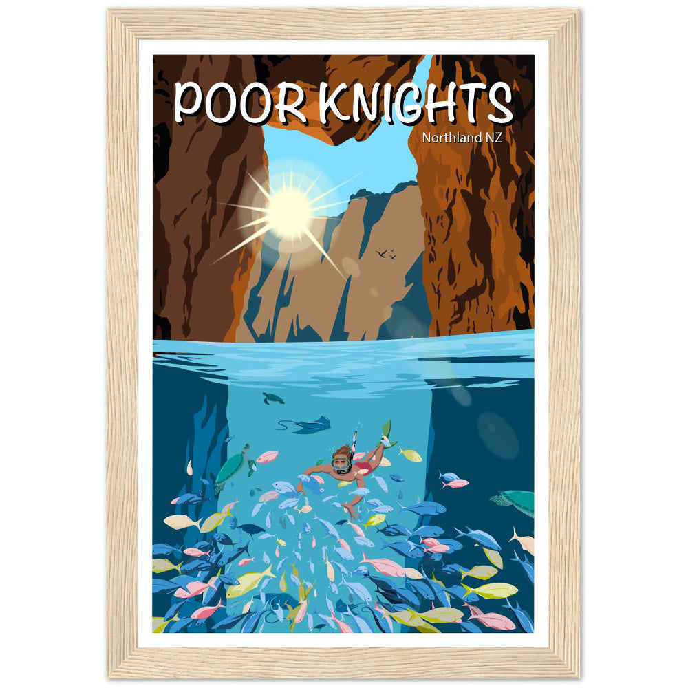 Poor Knights Travel Poster, New Zealand