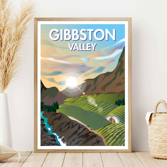 Gibbston Valley Travel Poster, New Zealand - VivaHome