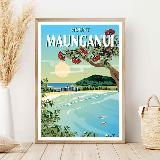 Mount Maunganui Travel Poster, New Zealand - VivaHome