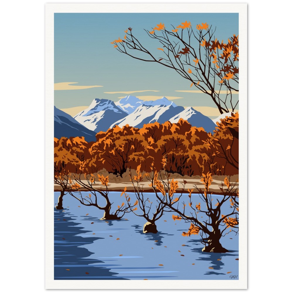 Glenorchy Triptych Travel Poster Set, New Zealand