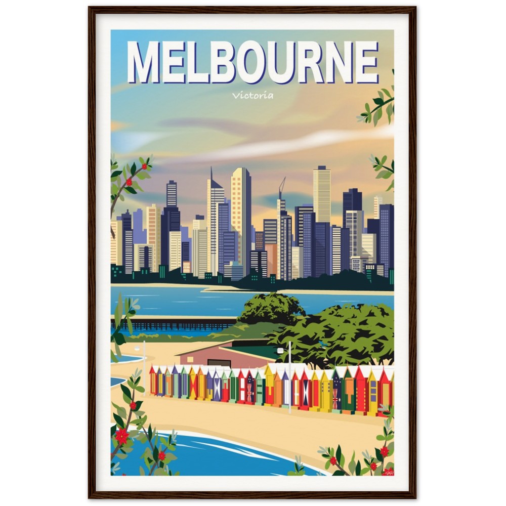 Melbourne - Victoria - Travel Poster, Australia