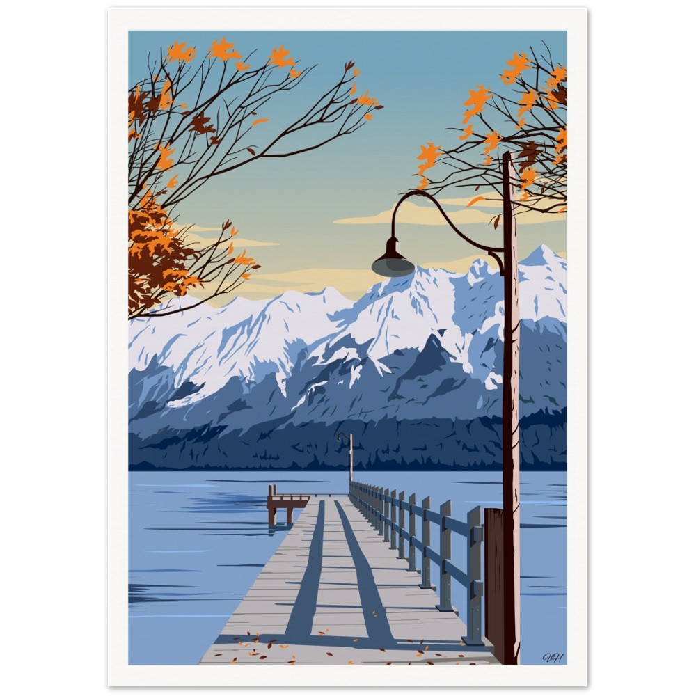 Glenorchy Triptych Travel Poster Set, New Zealand