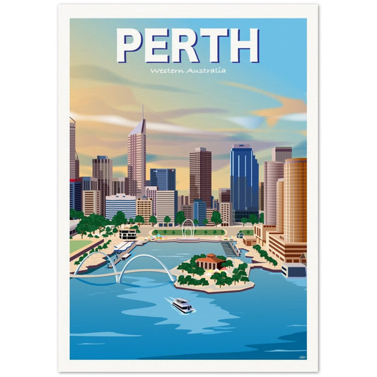 Perth - Western Australia - Travel Poster, Australia