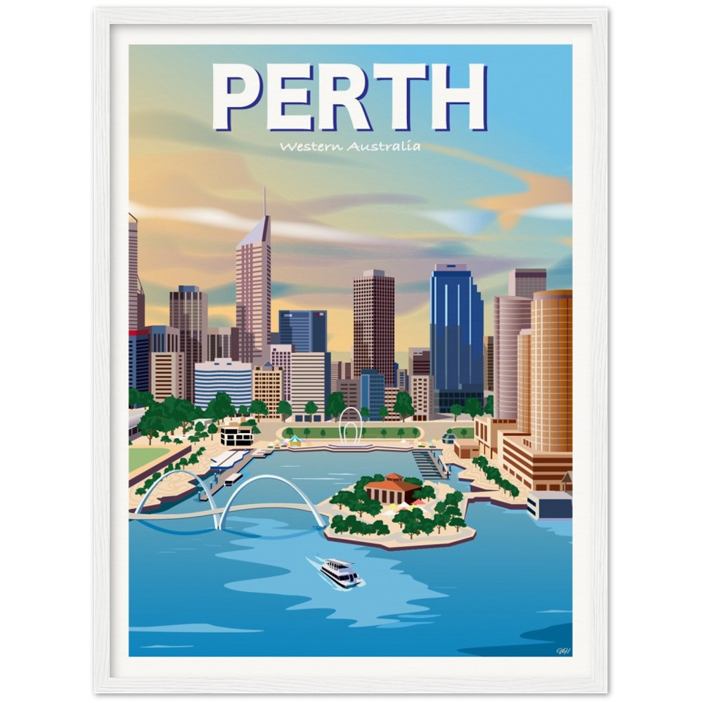 Perth - Western Australia - Travel Poster, Australia