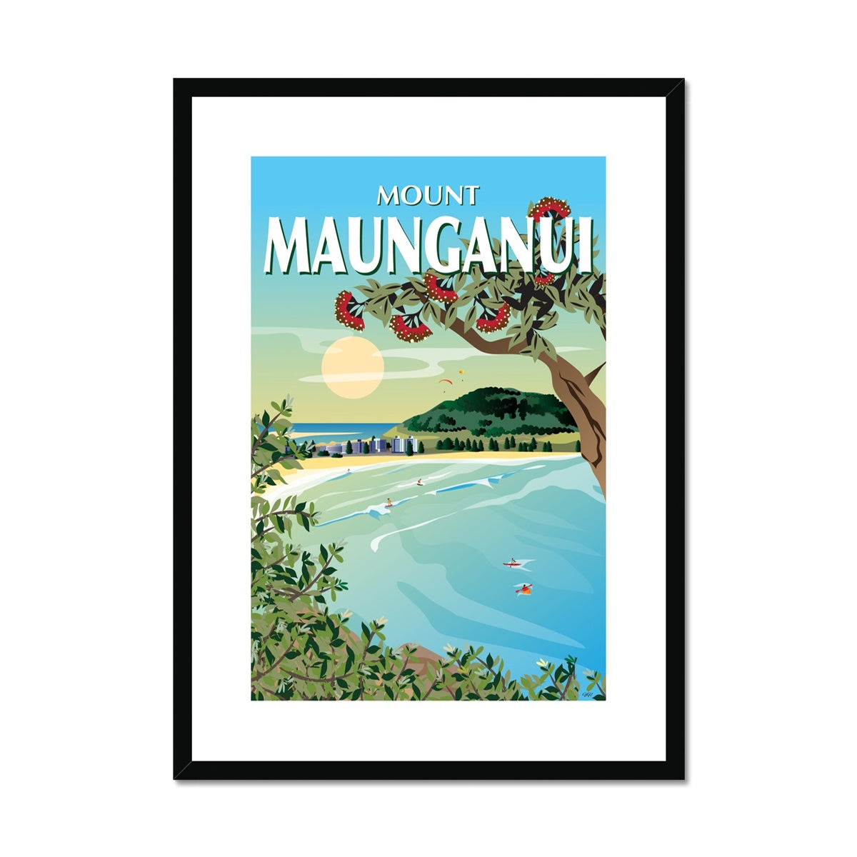 Mt Maunganui  Framed & Mounted Print