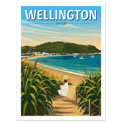 Wellington - Island Bay, Travel Poster