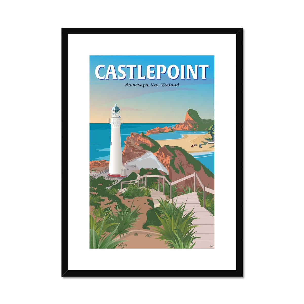 Castlepoint Framed & Mounted Print – Viva Travel Posters