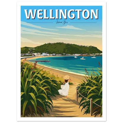 Wellington - Island Bay, Travel Poster