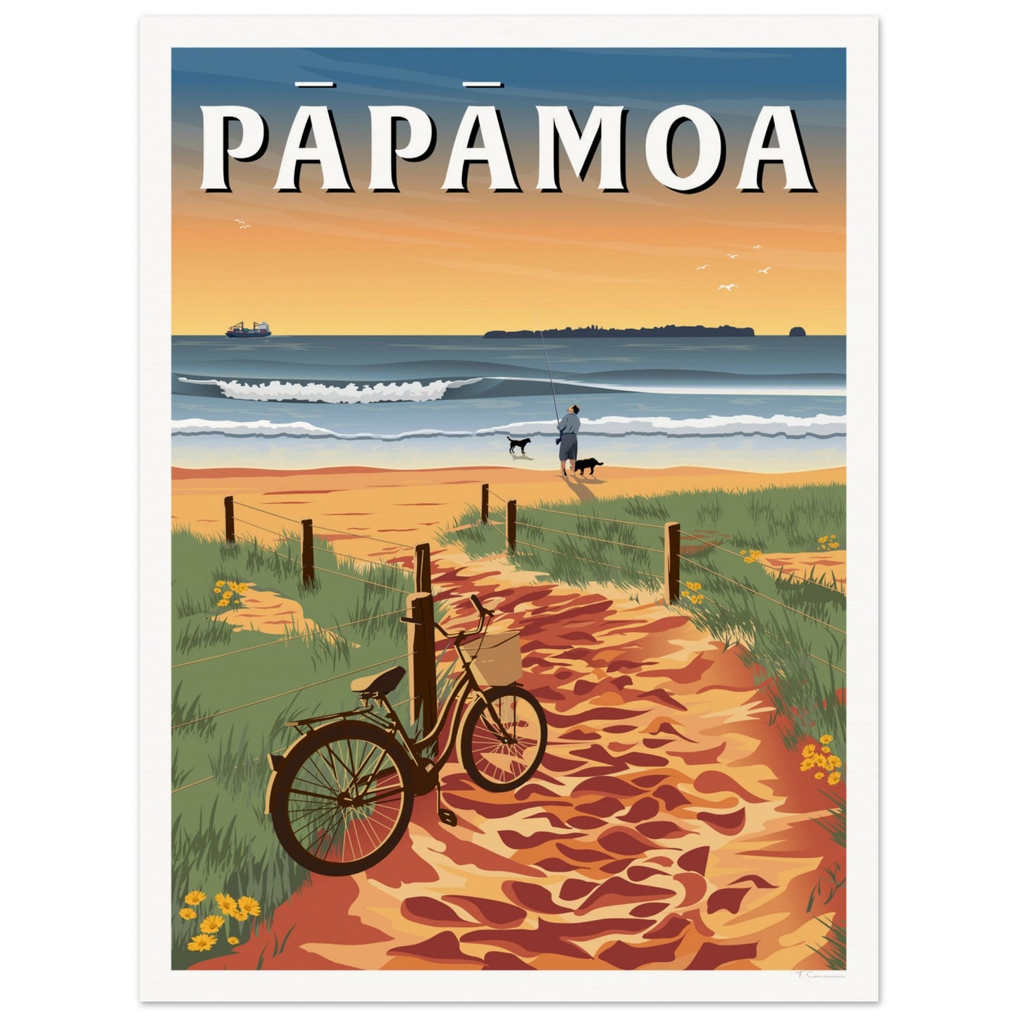 Papamoa - Motiti - Travel Poster, New Zealand