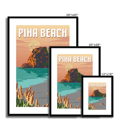 Piha Beach Framed & Mounted Print