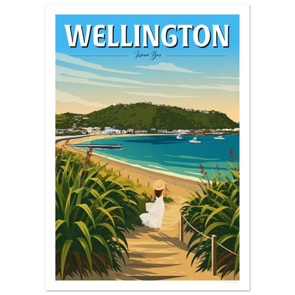 Wellington - Island Bay, Travel Poster