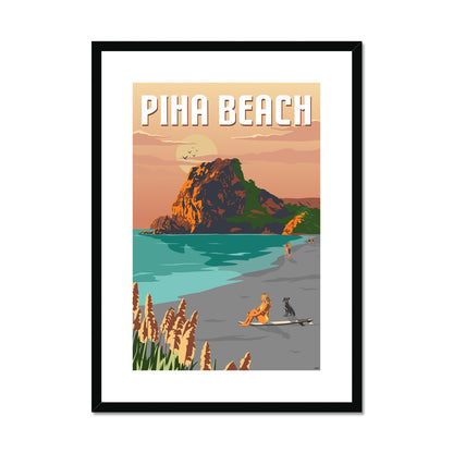 Piha Beach Framed & Mounted Print