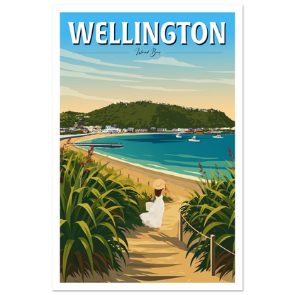 Wellington - Island Bay, Travel Poster
