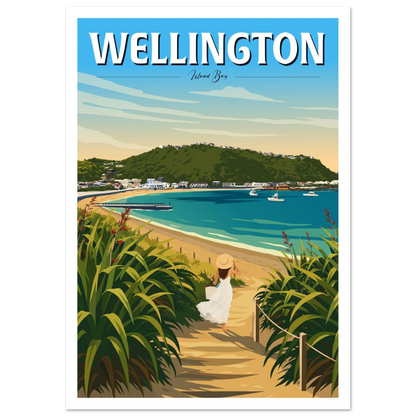 Wellington - Island Bay, Travel Poster
