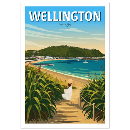 Wellington - Island Bay, Travel Poster