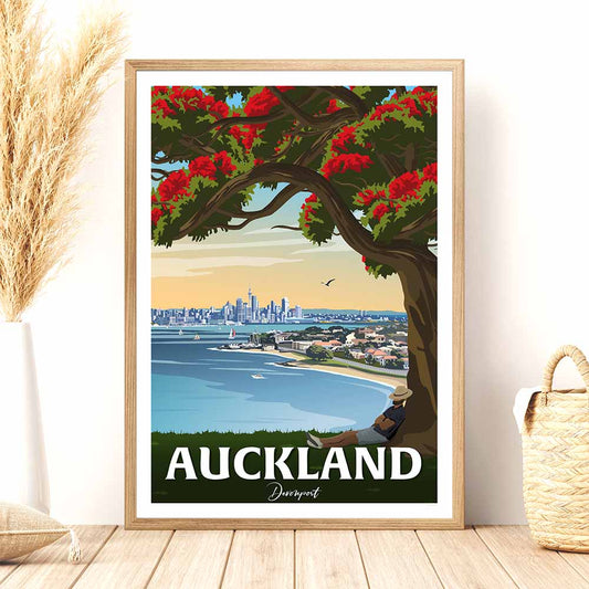 Auckland, Devonport Travel Poster, New Zealand