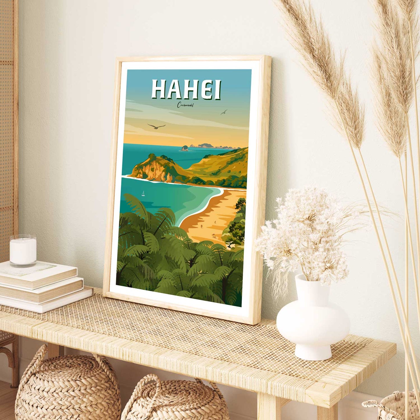 Hahei Travel Poster, Coromandel, New Zealand