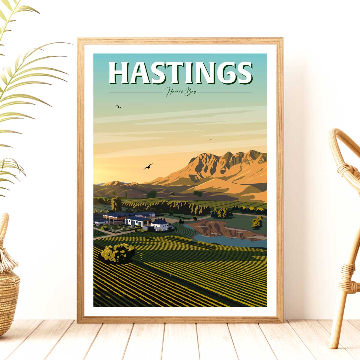 Hastings Travel Poster, New Zealand