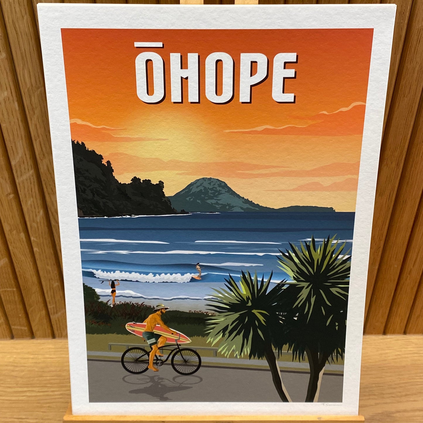 Ōhope Beach Sunset - Travel Poster, New Zealand