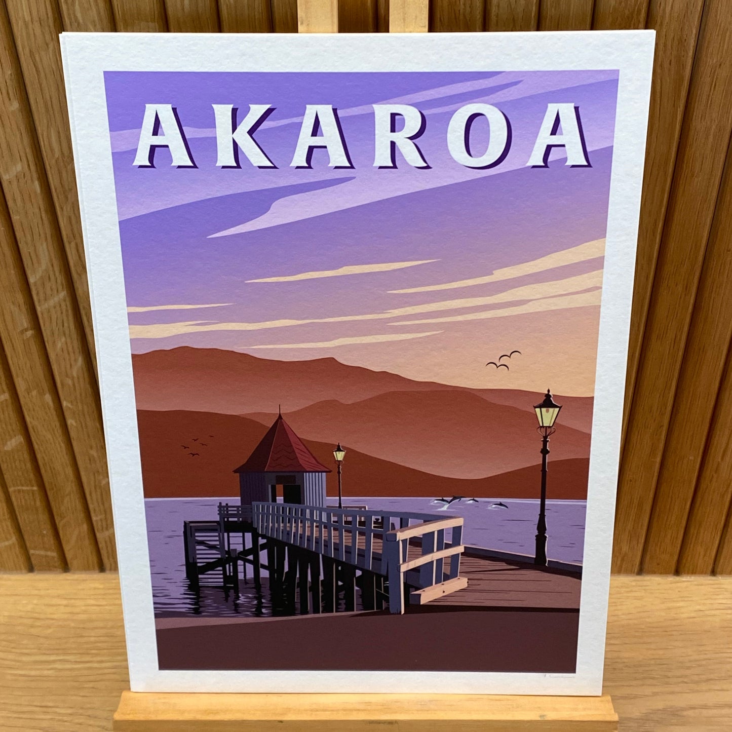 Akaroa Travel Poster, New Zealand