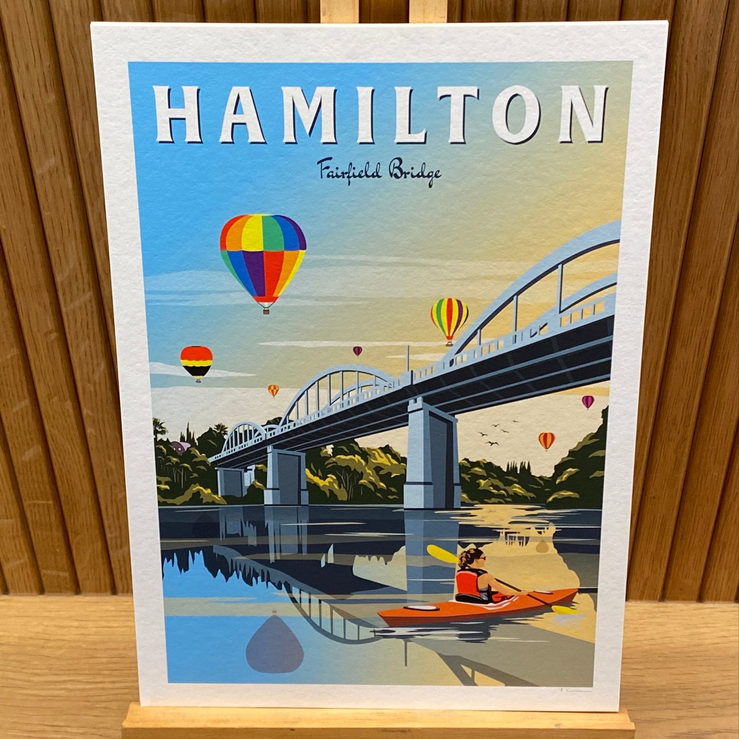 Hamilton - Fairfield Bridge - Travel Poster, New Zealand