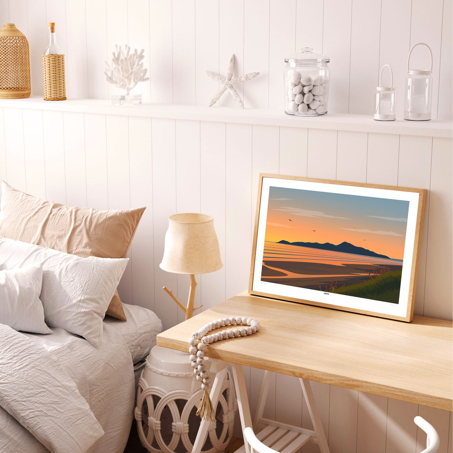 Kapiti - Amber Shore - Travel Poster, New Zealand