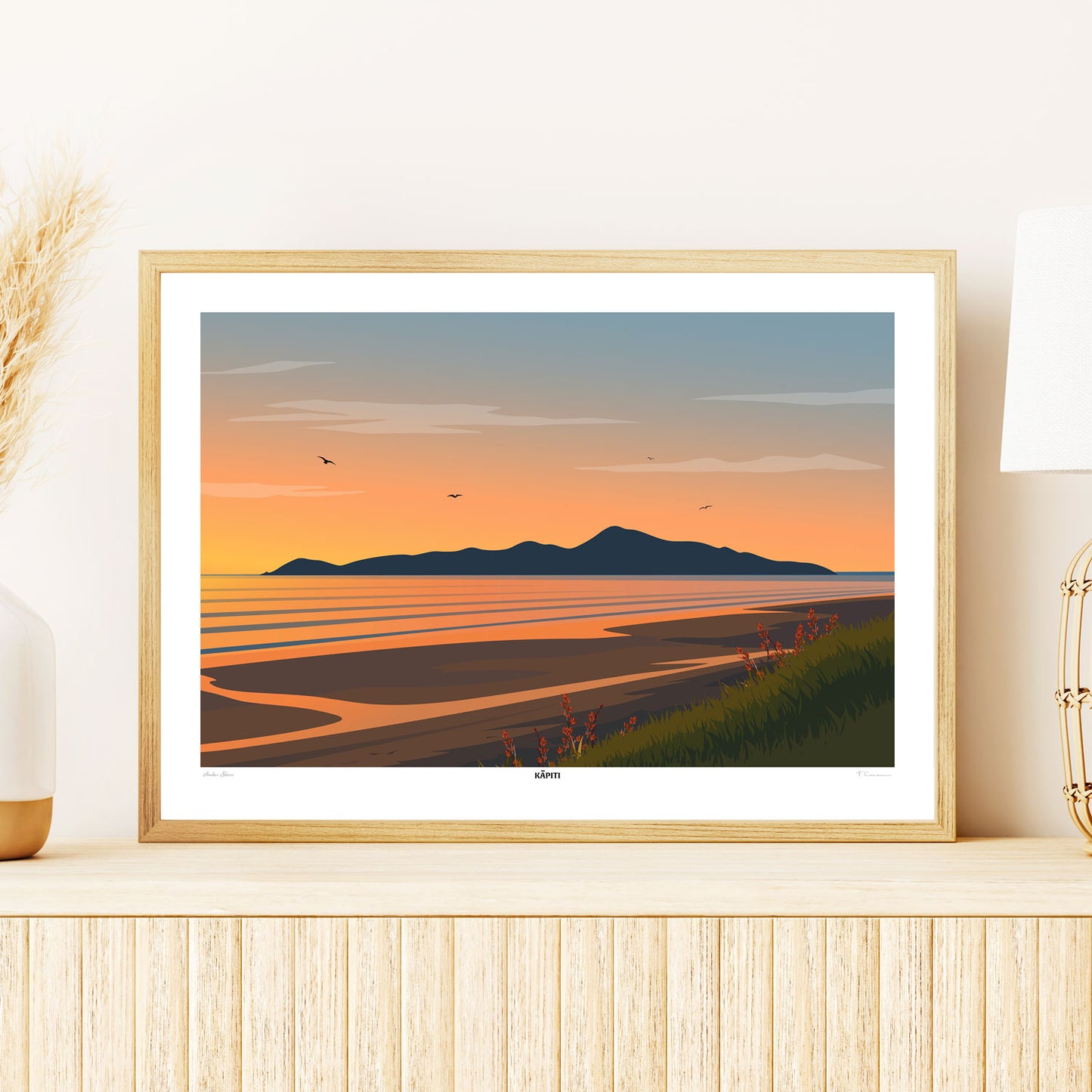 Kapiti - Amber Shore - Travel Poster, New Zealand