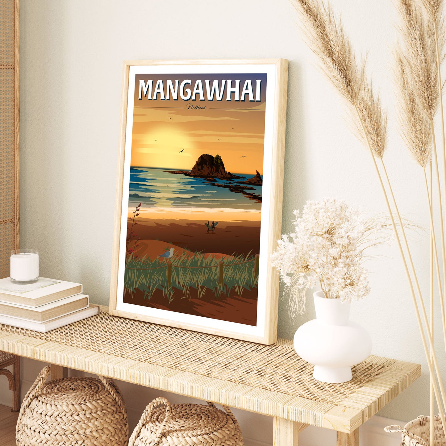 Mangawhai Sunrise Travel Poster, New Zealand