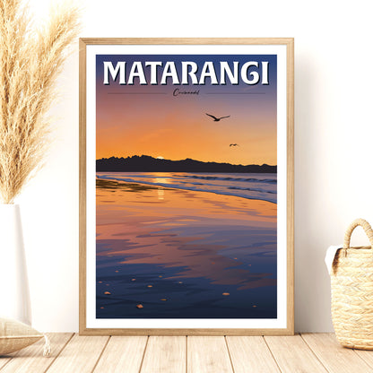 Matarangi Travel Poster, Coromandel, New Zealand