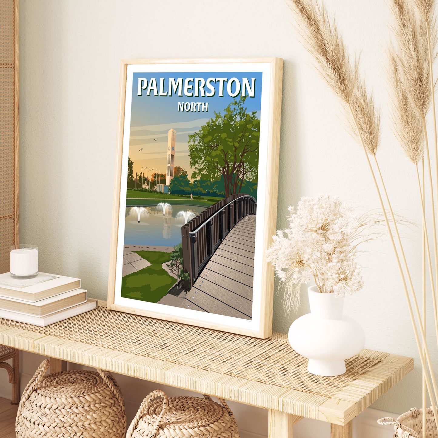 Palmerston North Travel Poster, New Zealand