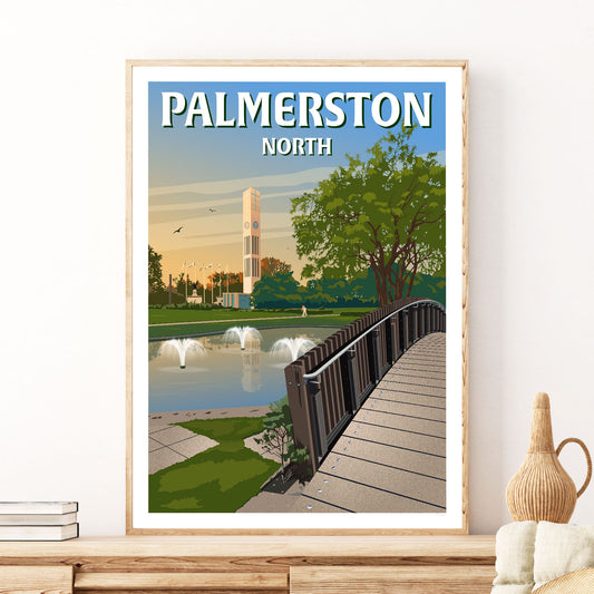 Palmerston North Travel Poster, New Zealand