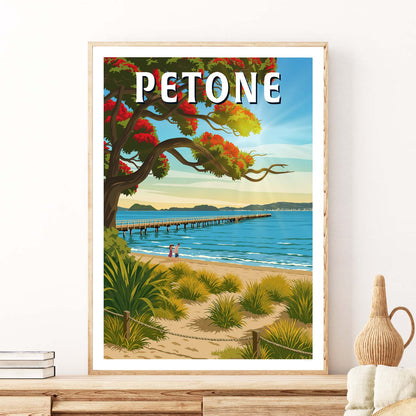 Petone Travel Poster - Wellington, New Zealand