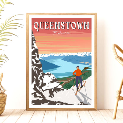 Queenstown - The Remarkables - Travel Poster, New Zealand