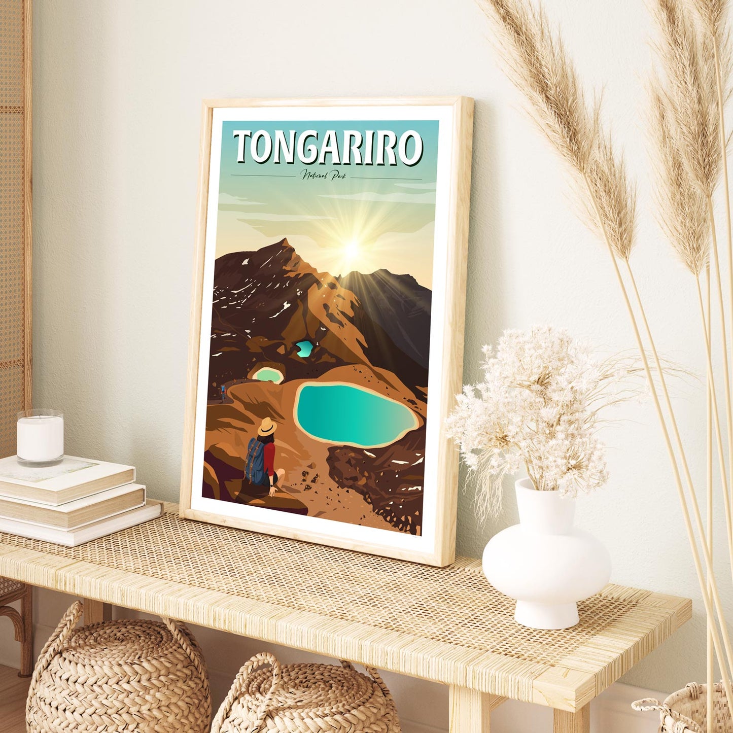 Tongariro National Park - Travel Poster, New Zealand