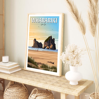 Wharariki Golden Bay Travel Poster, New Zealand