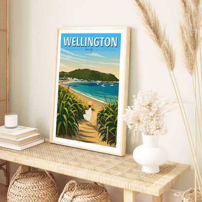 Wellington - Island Bay, Travel Poster
