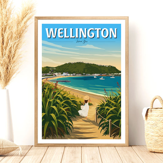 Wellington - Island Bay, Travel Poster