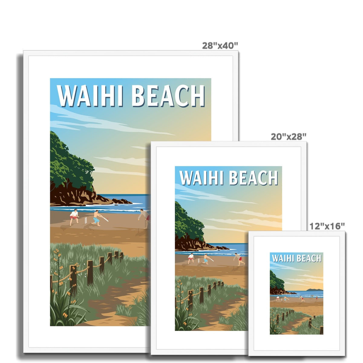 Waihi Beach, NZ  Framed & Mounted Print