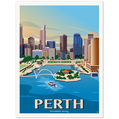 Perth - Elizabeth Quay - Travel Poster, Australia