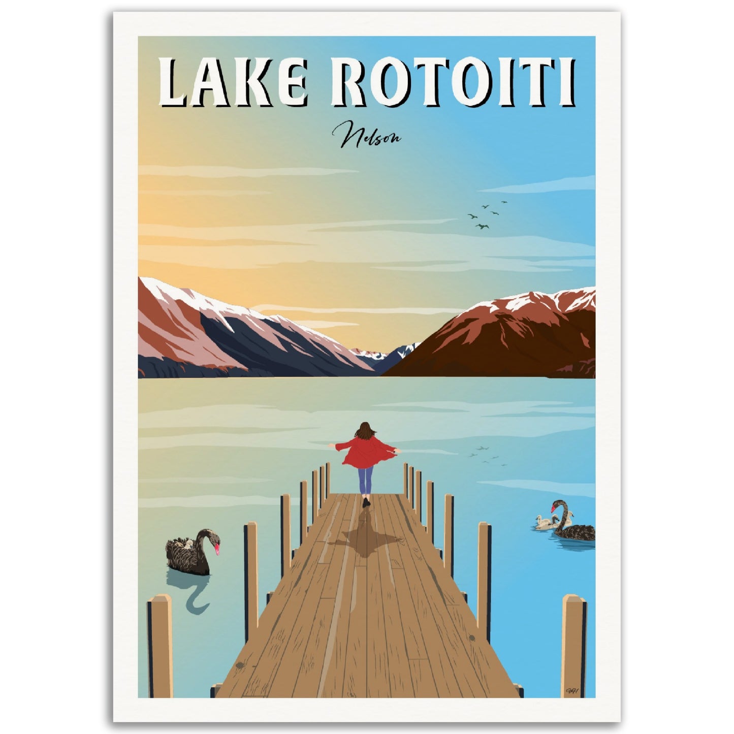 Lake Rotoiti - Nelson - Travel Poster, New Zealand