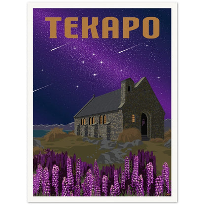 Tekapo Travel Poster, New Zealand