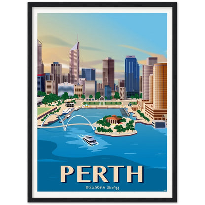 Perth - Elizabeth Quay - Travel Poster, Australia